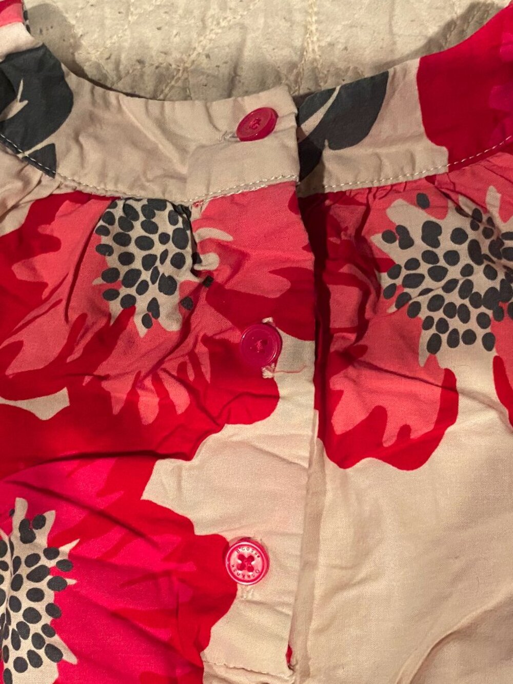 OshKoshB'Gosh-size-5-Girls Cotton Floral Dress-buttons down back-great condition - Picture 5 of 11